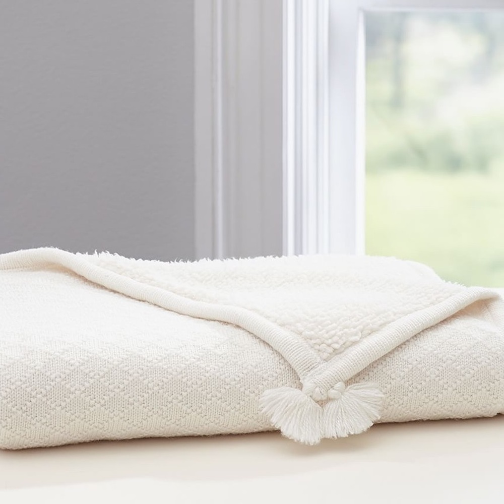 NWT Pottery Barn Kids Luxe Sherpa ivory blanket